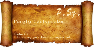 Purgly Szilveszter névjegykártya