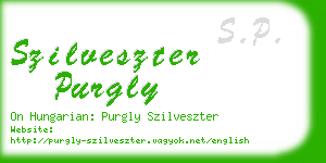 szilveszter purgly business card